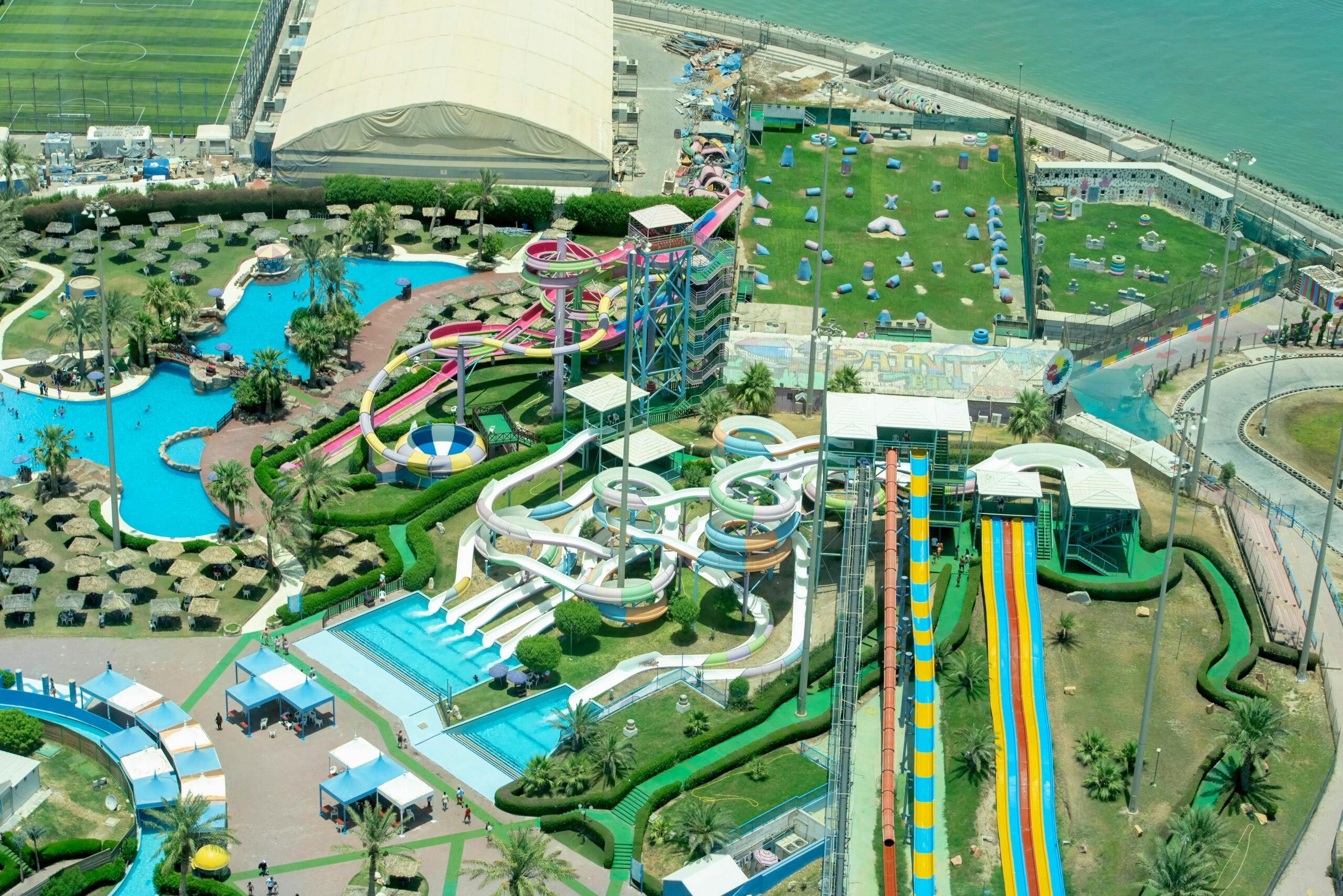 Aerial Photography of Water Park